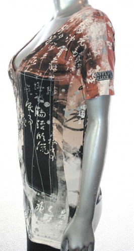 Womens Affliction Geisha T-shirt size